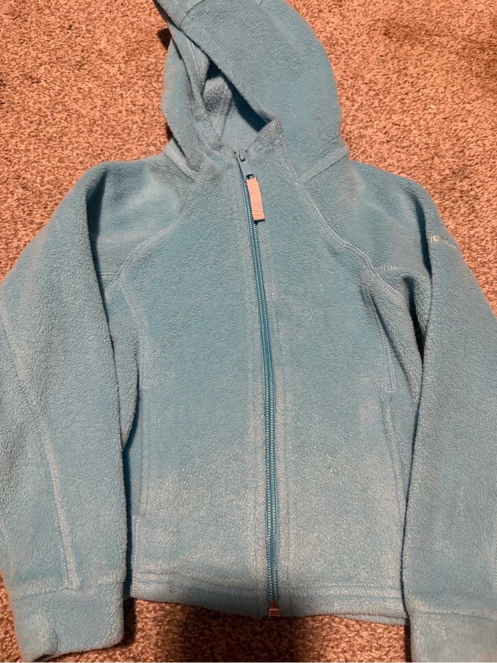 Kids Light Blue Columbia Fleece Hoodie Jacket